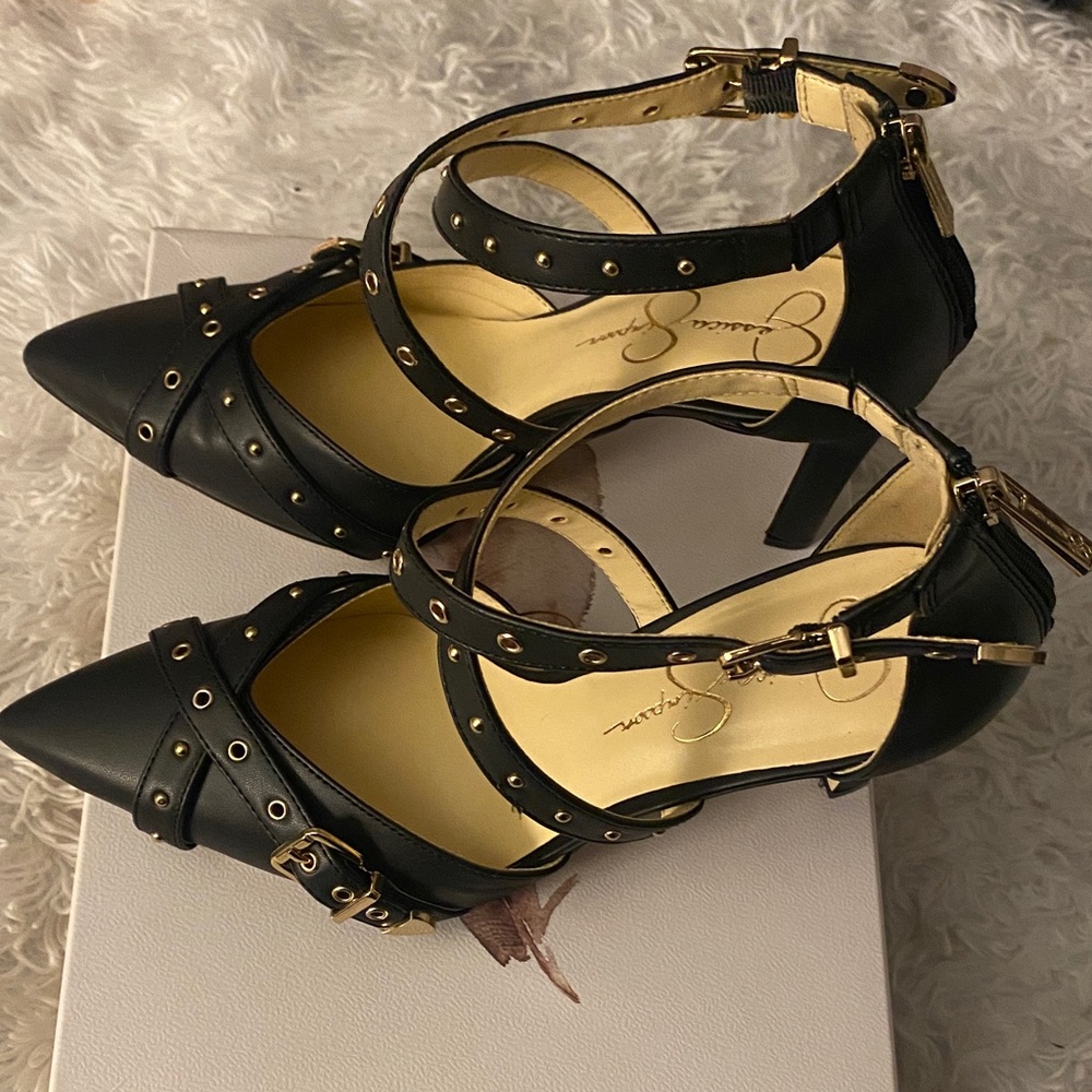 Jessica Simpson Black Studded Heels